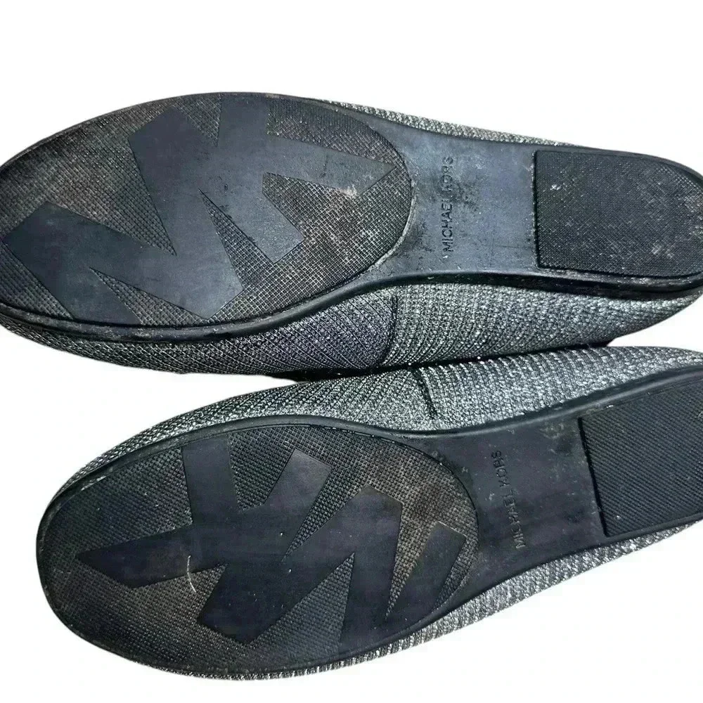 Michael Kors Sutton slides silver glitter moccasins Women’s Size 9.5 loafers